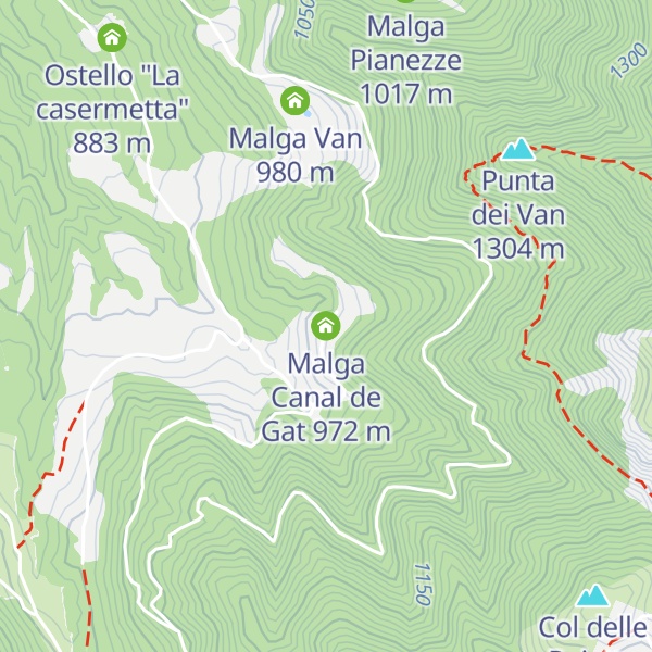 Map of Malga Canal de Gat