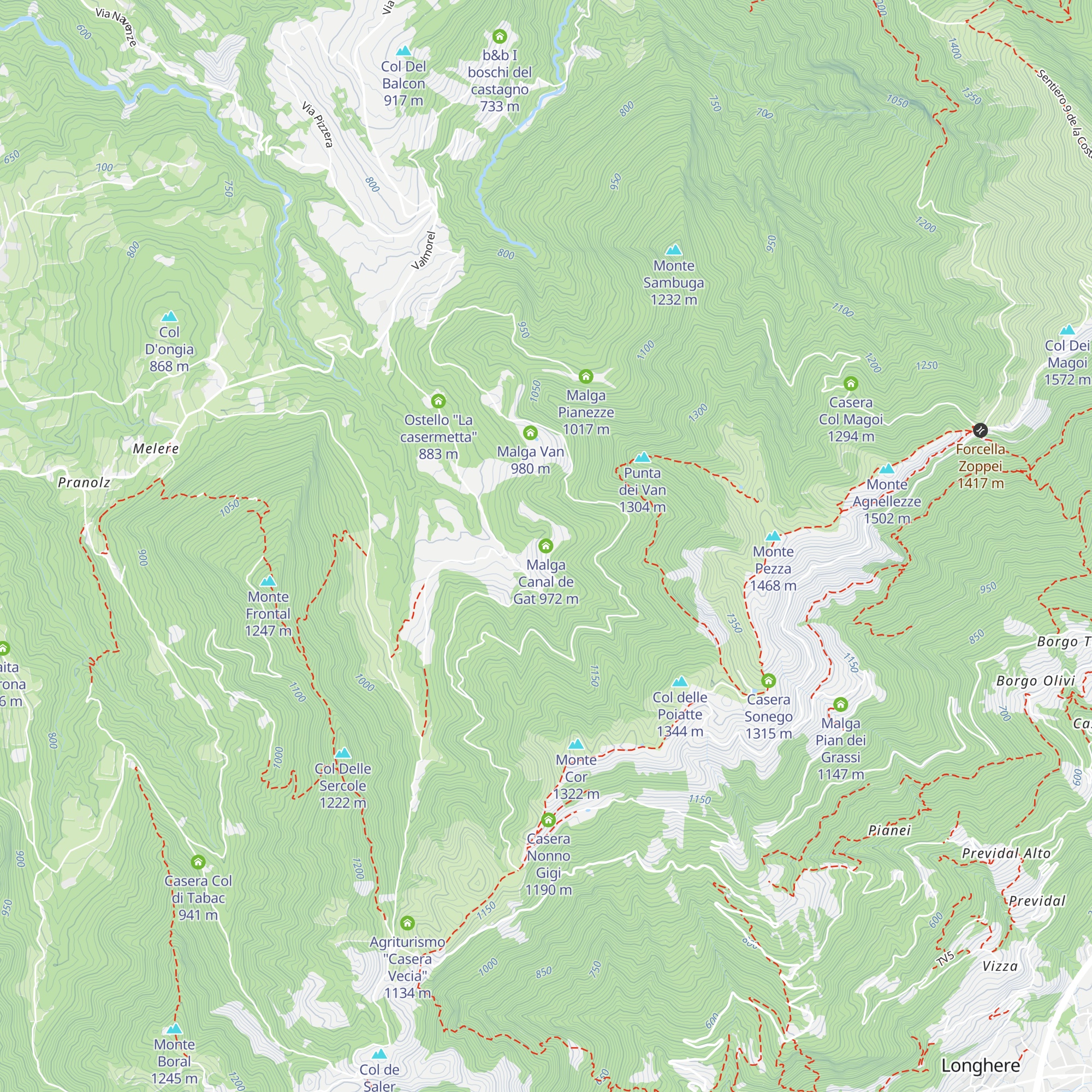 Malga Canal de Gat map