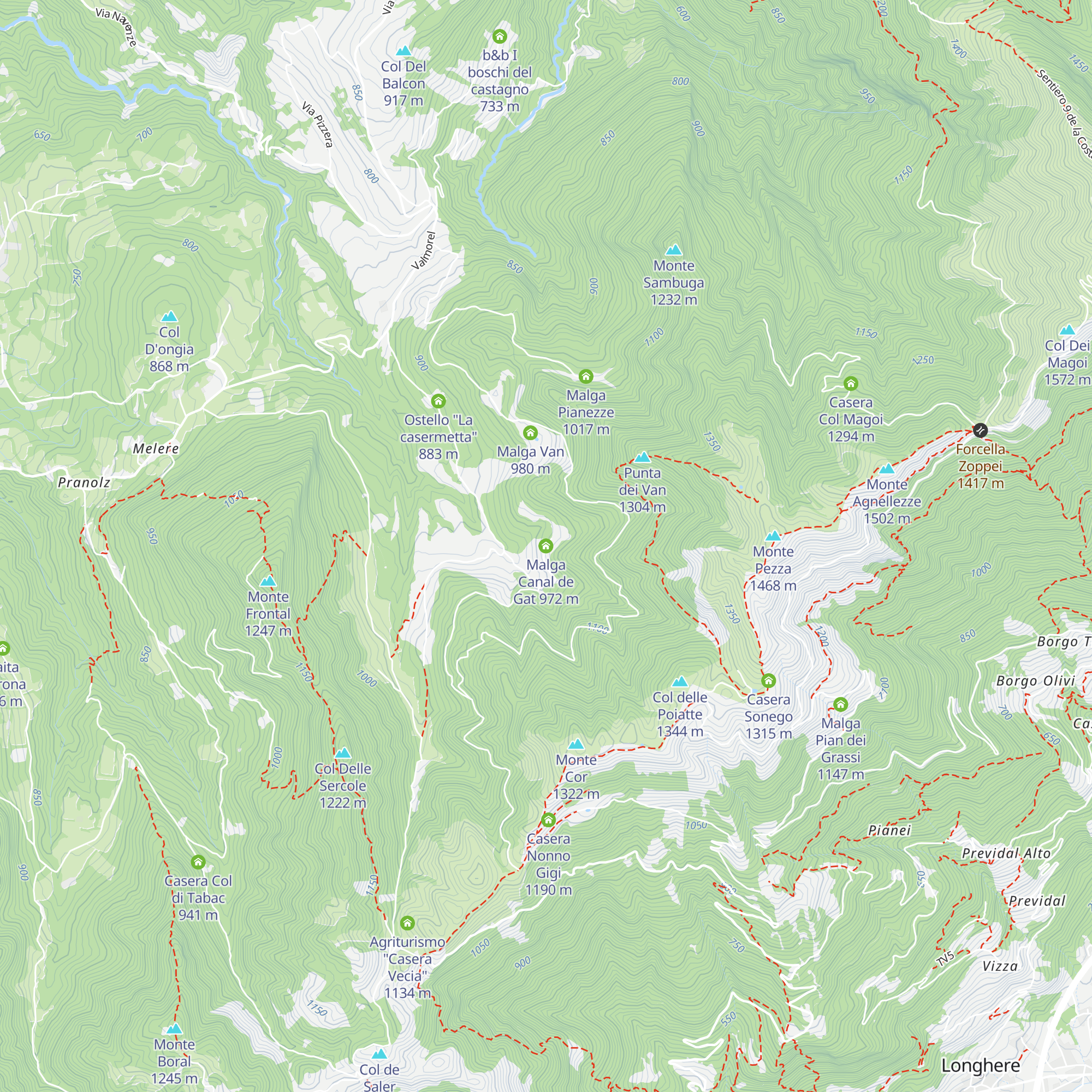 Malga Canal de Gat map