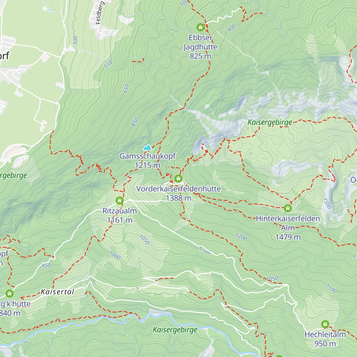 Vorderkaiserfeldenhütte map