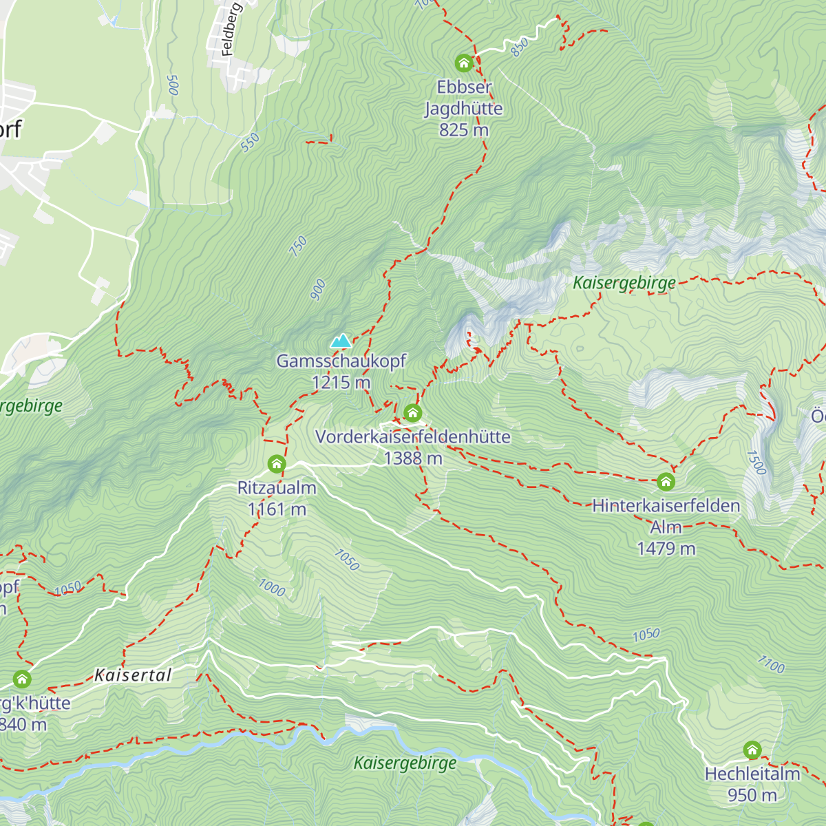 Vorderkaiserfeldenhütte map