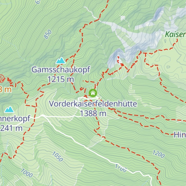 Map of Vorderkaiserfeldenhütte