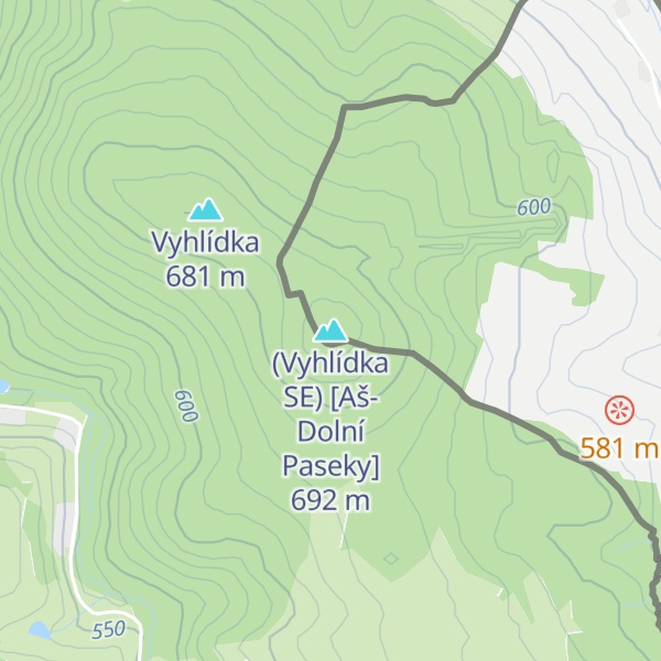 Map of (Vyhlídka SE) [Aš-Dolní Paseky]