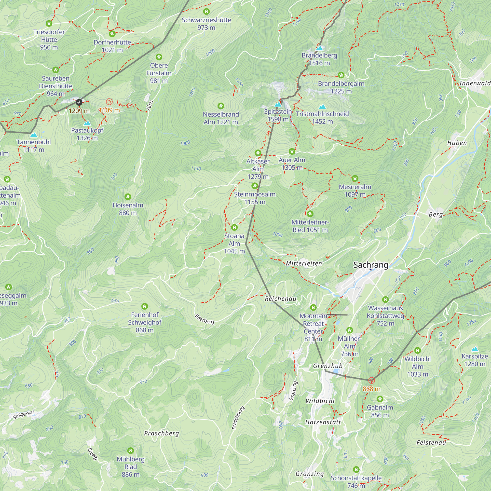 Oberstein Alm map