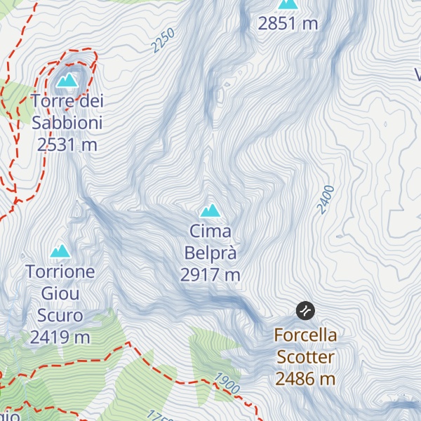 Map of Cima Belprà