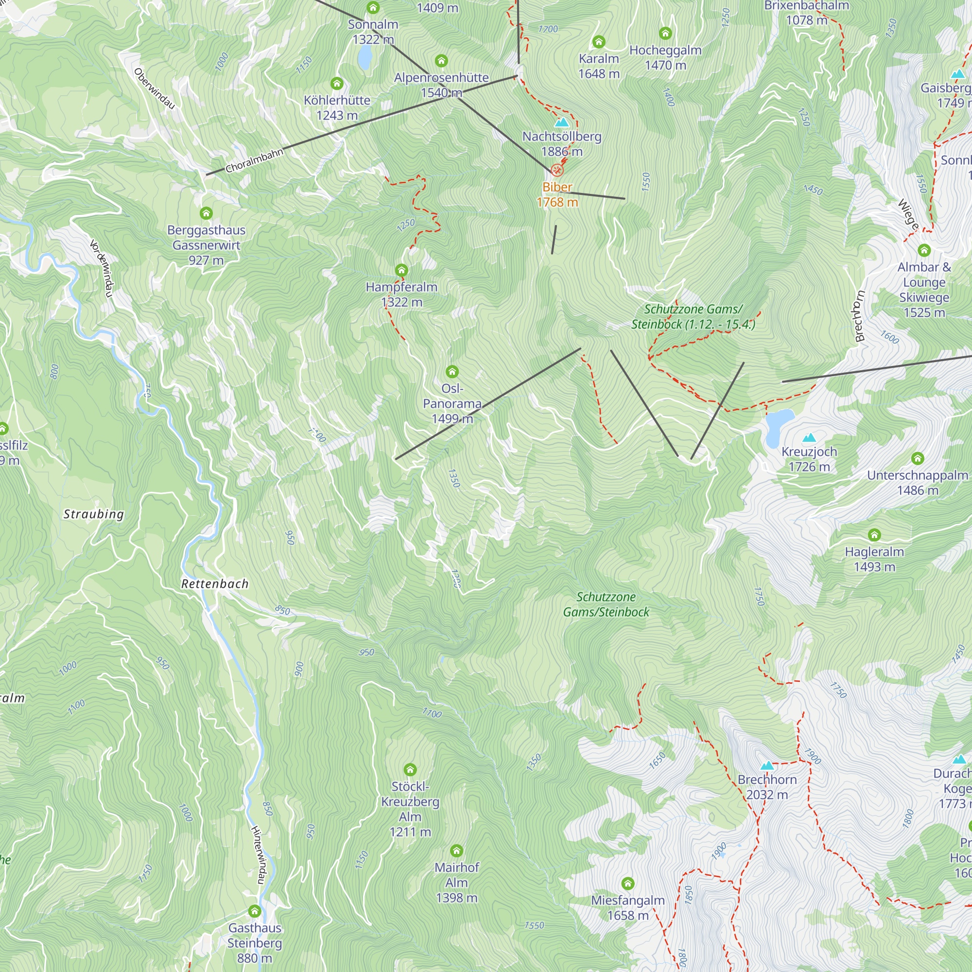 Windaubergalm map