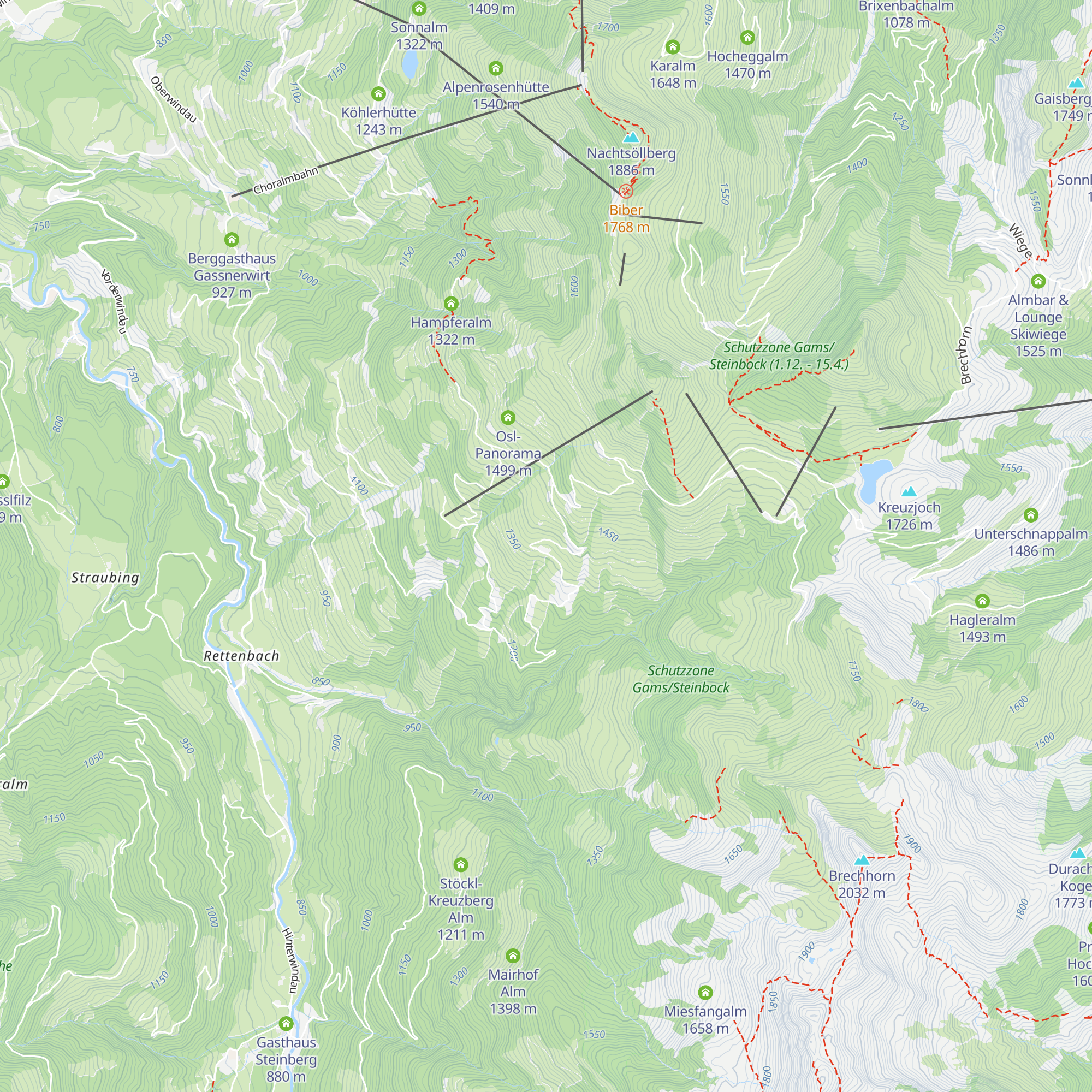 Windaubergalm map