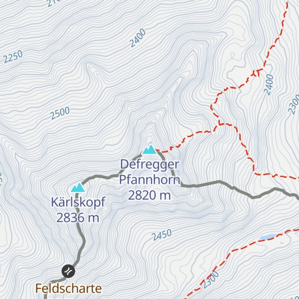 Map of Defregger Pfannhorn