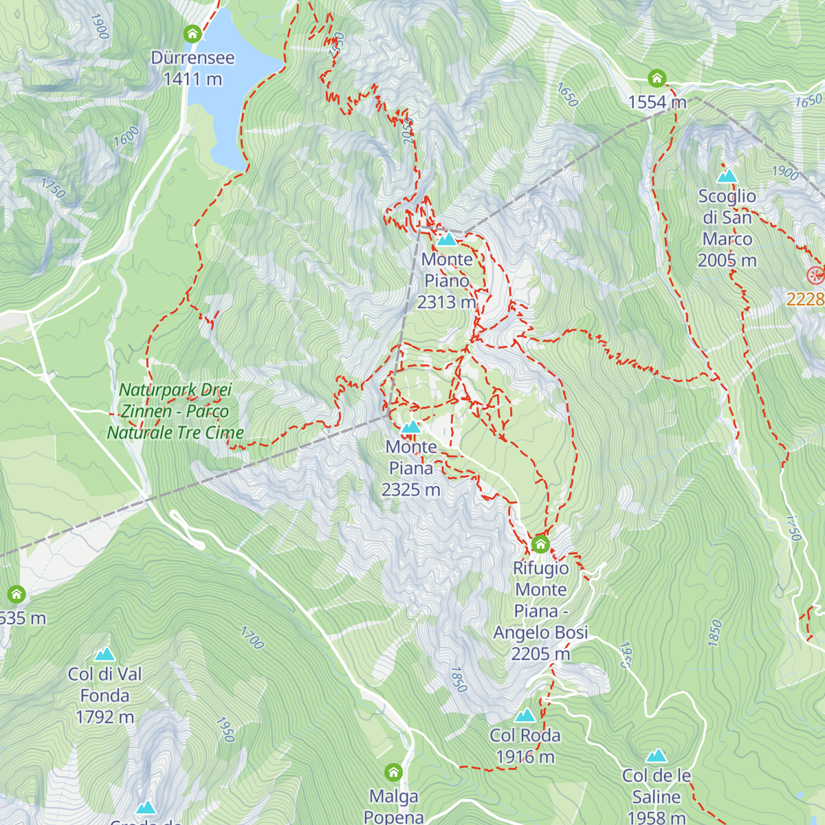Capanna Carducci map