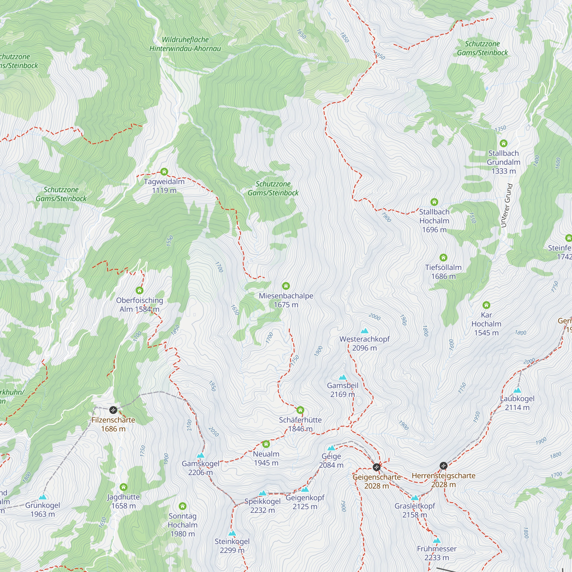 Miesenbachalpe map