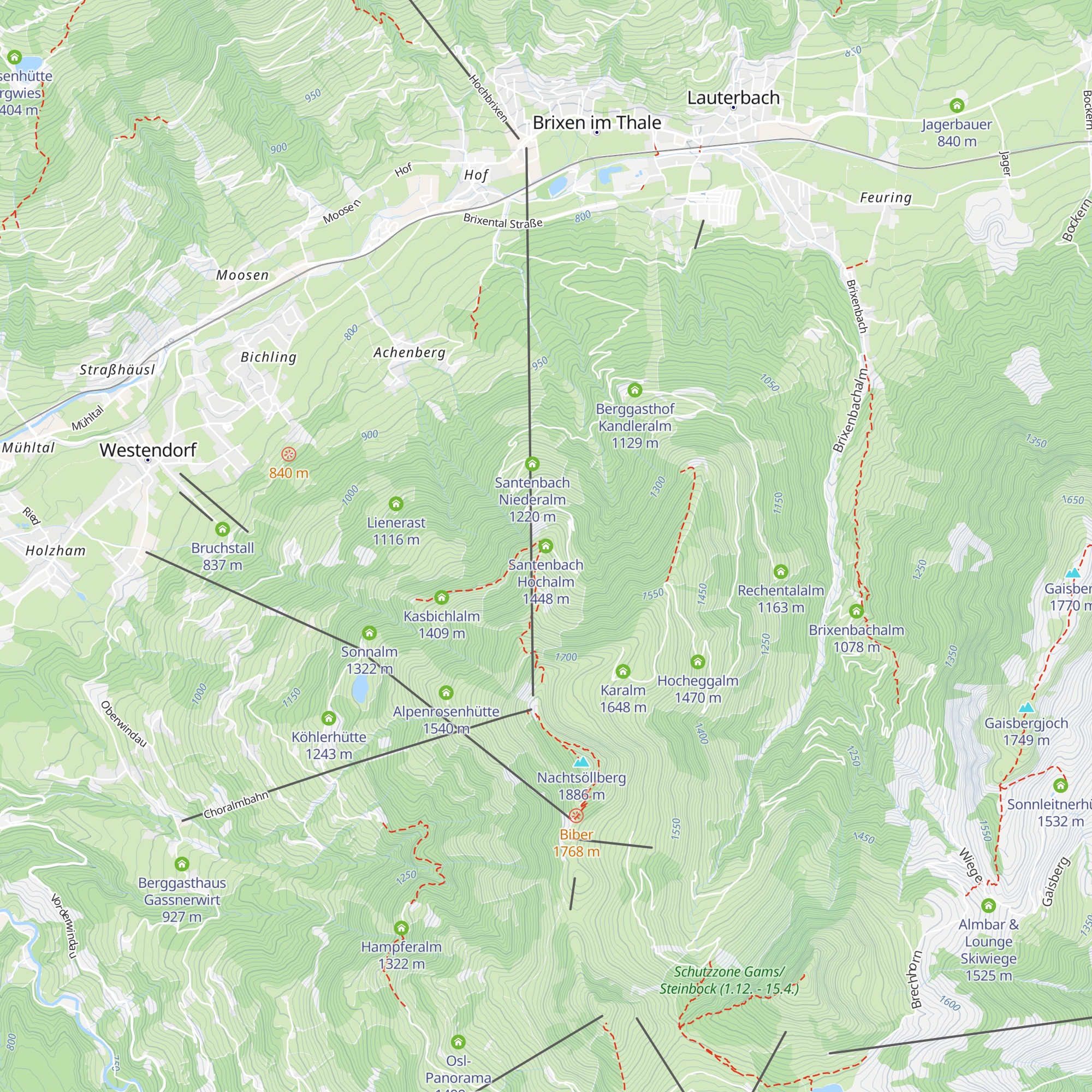 Santenbach Hochalm map