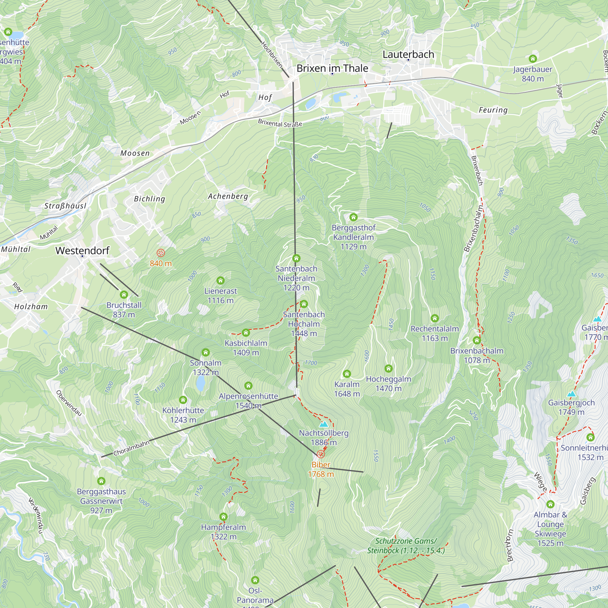 Santenbach Hochalm map