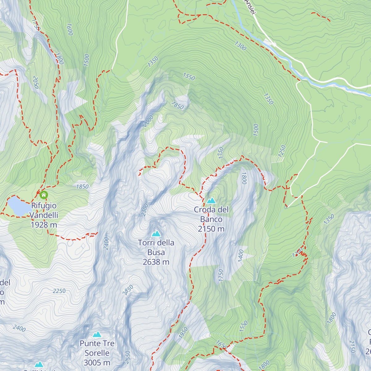 Bivacco Comici map
