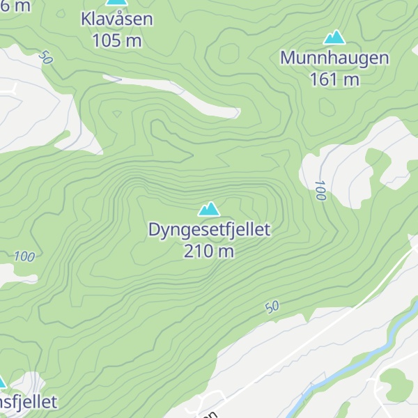 Map of Dyngesetfjellet