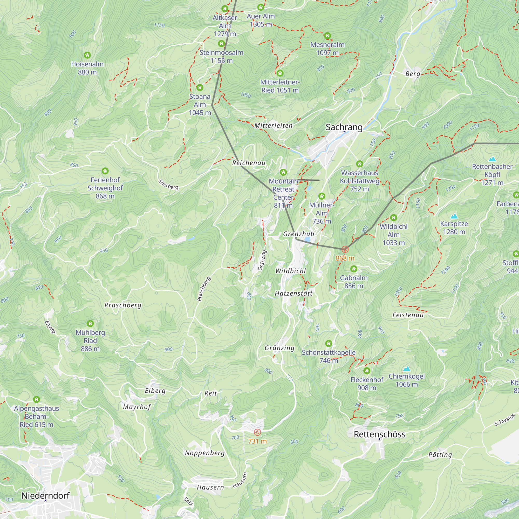 Chalet Niederndorf map
