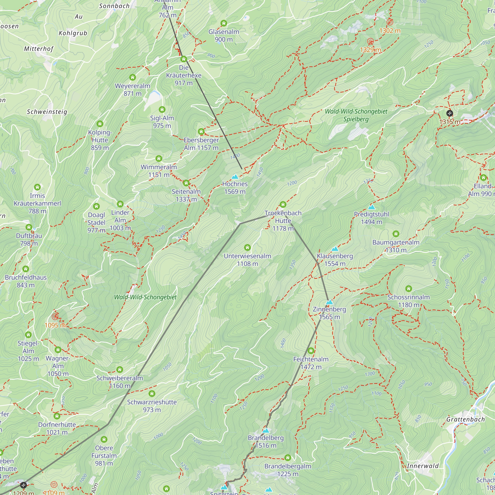 Unterwiesenalm map