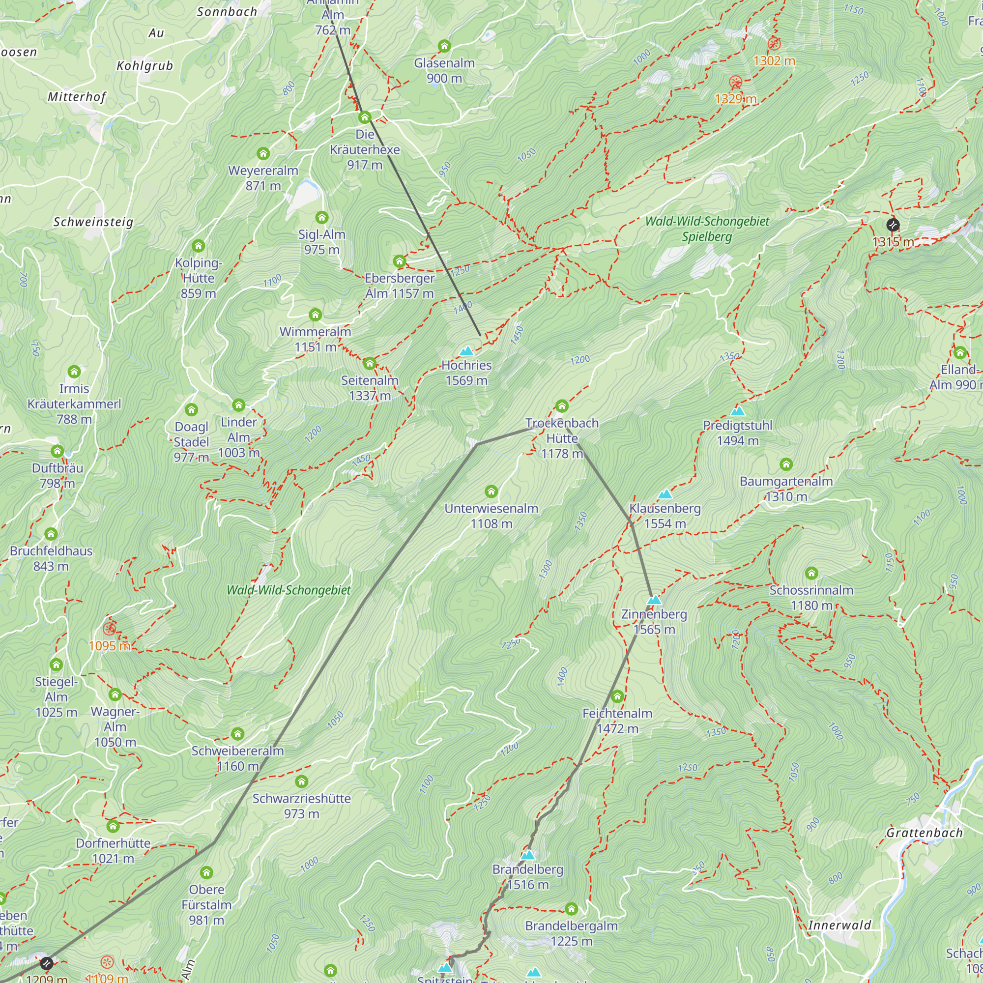 Unterwiesenalm map