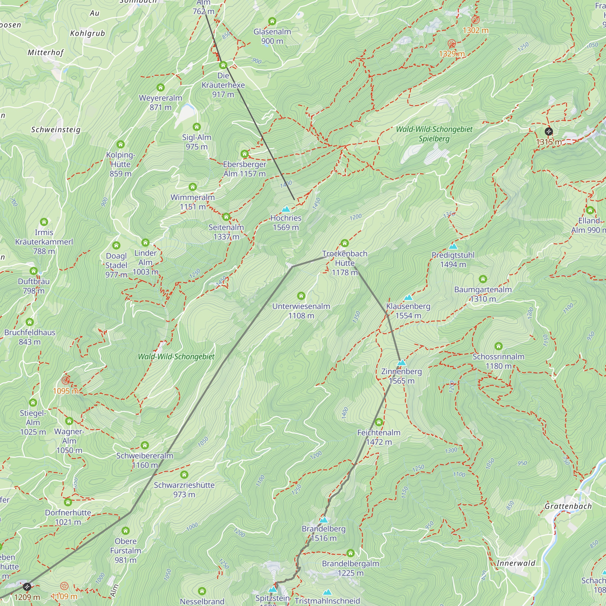 Unterwiesenalm map