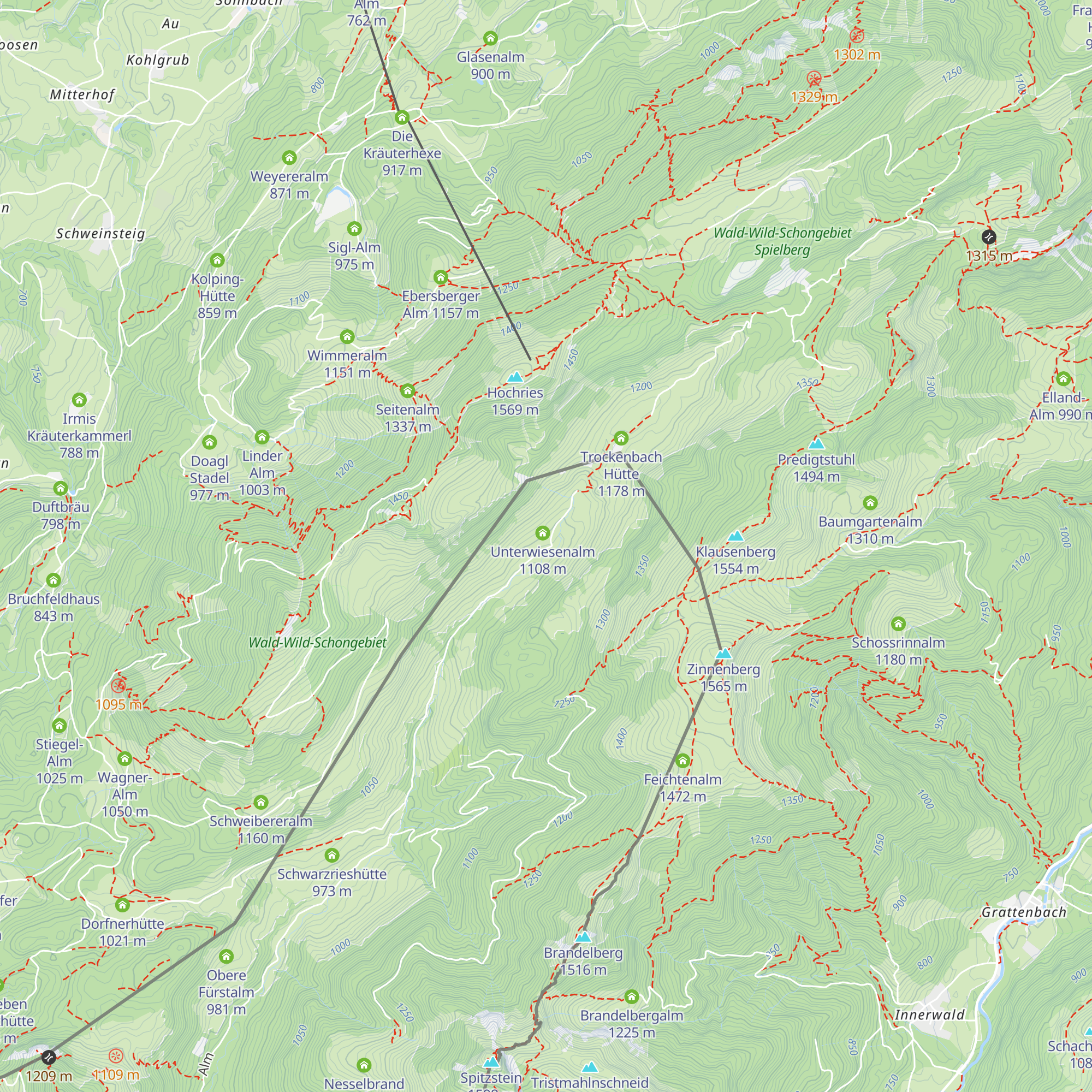 Unterwiesenalm map