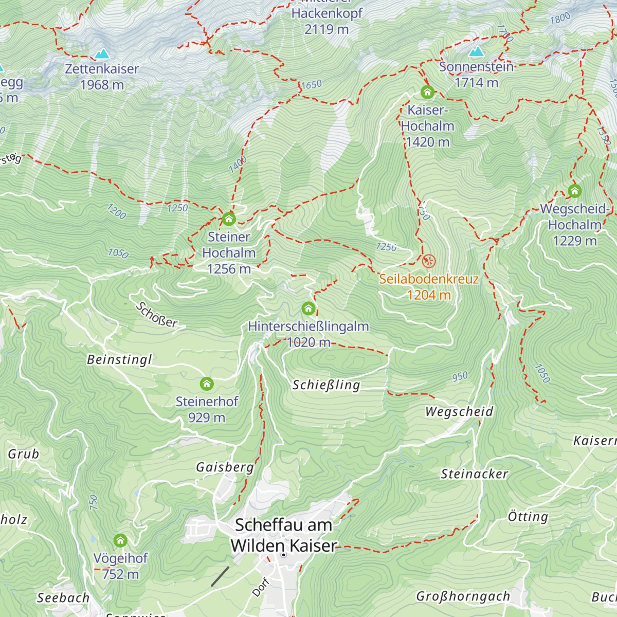 Hinterschießlingalm map