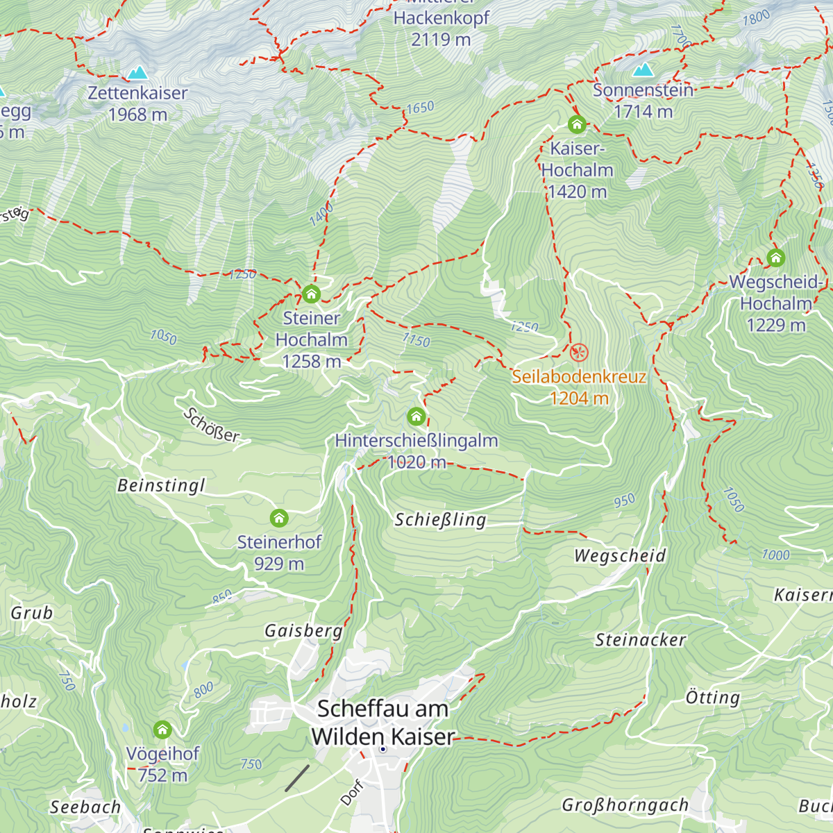 Hinterschießlingalm map
