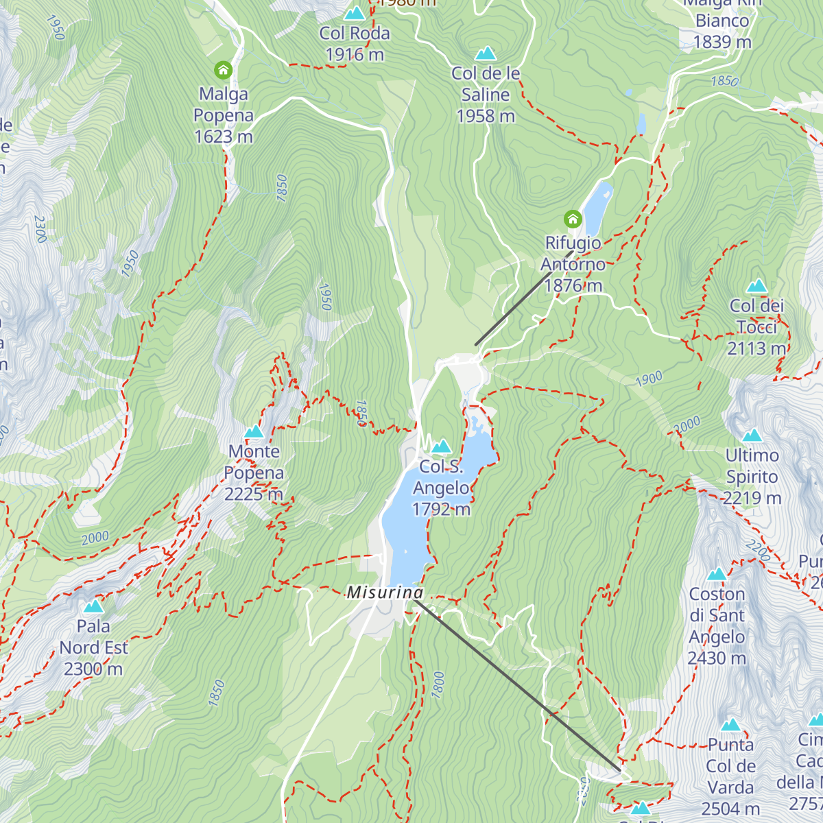 Albergo Dolomiti map