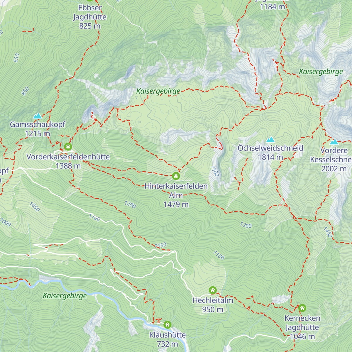 Hinterkaiserfelden Alm map