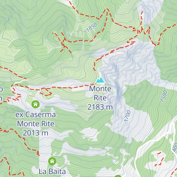 Map of Rifugio Dolomites Monte Rite