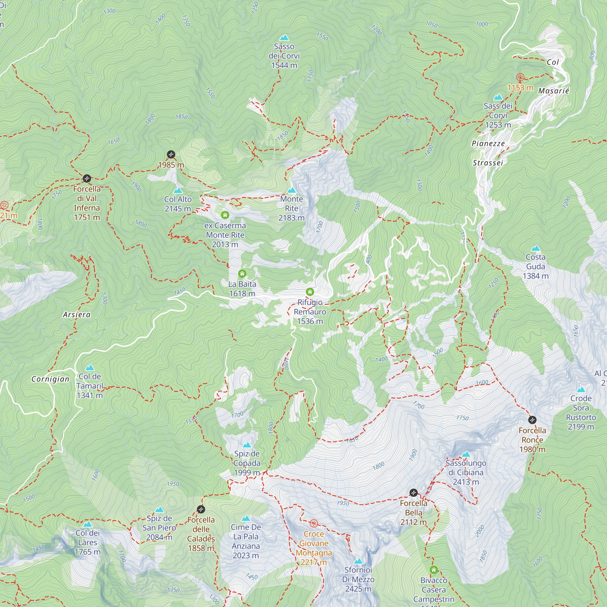 Malga Dèona map