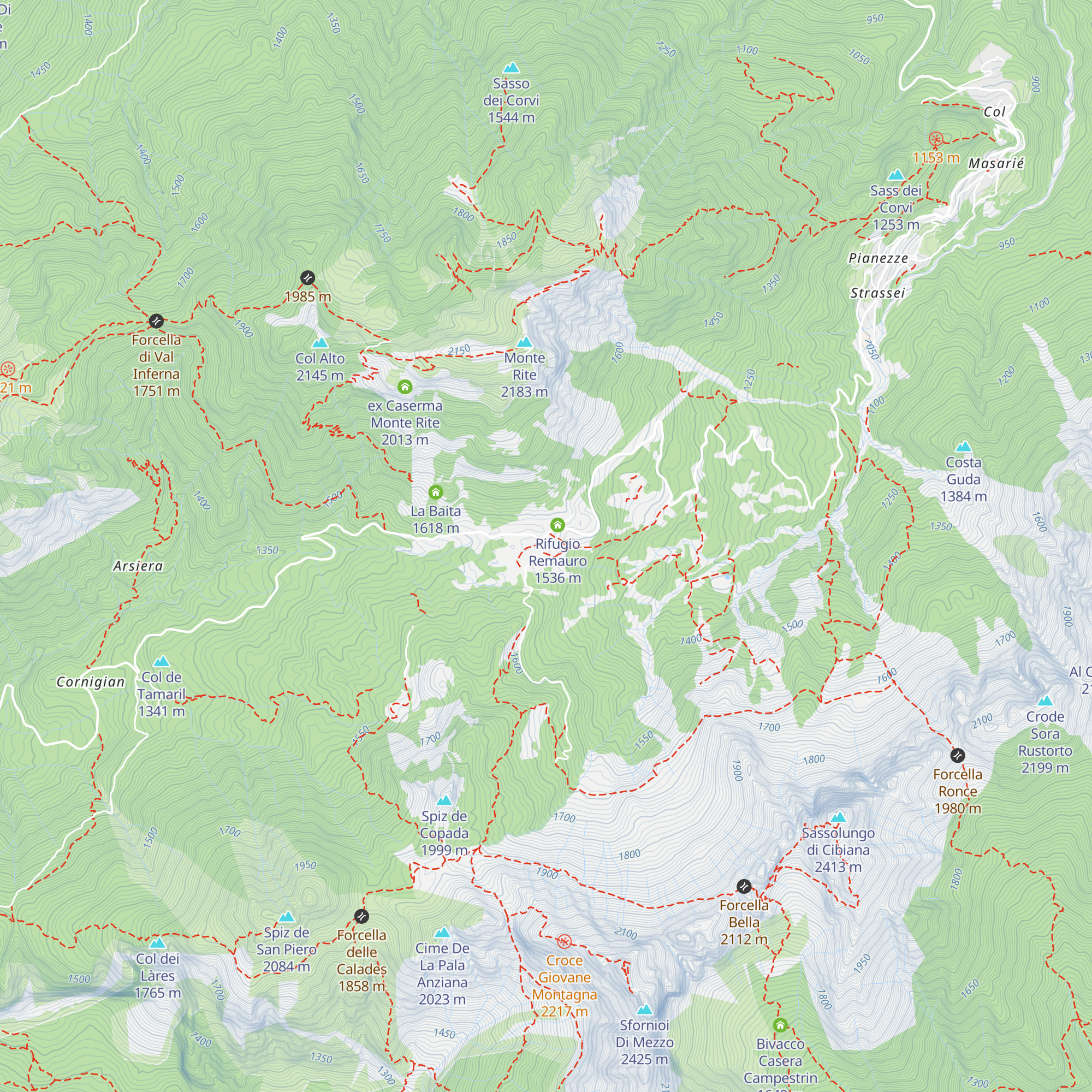 Malga Dèona map
