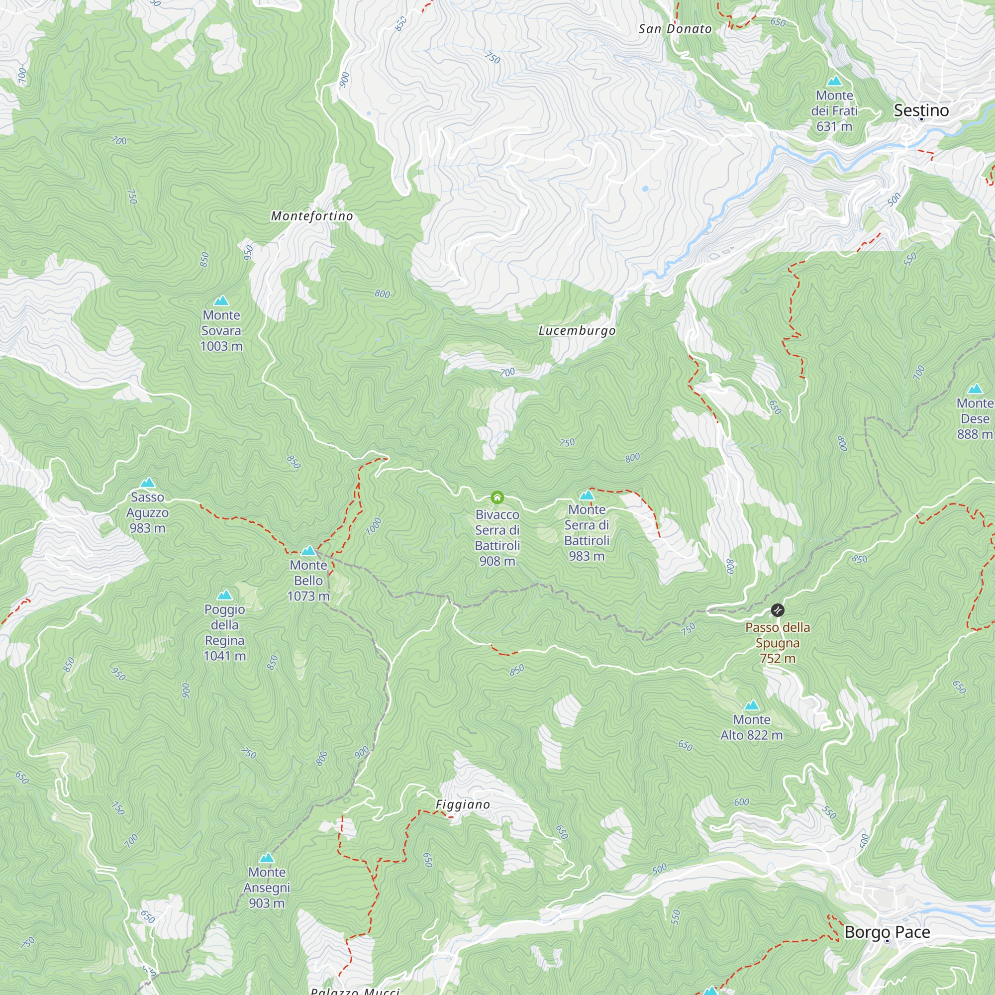 Bivacco Serra di Battiroli map