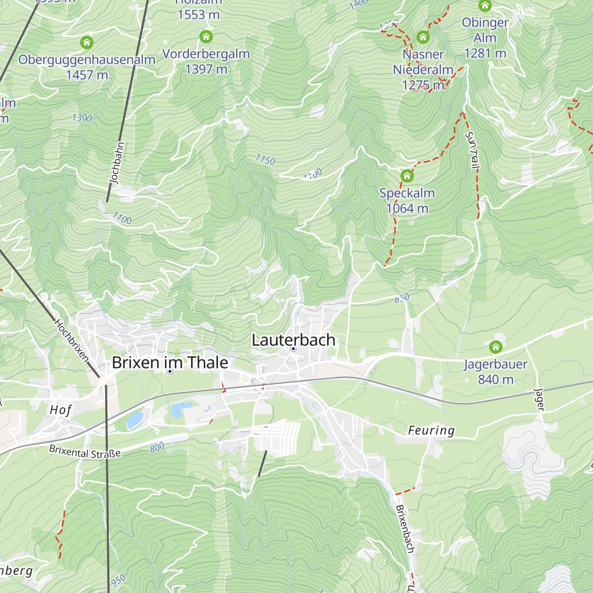 Berg- und Skiheim Brixen im Thale map