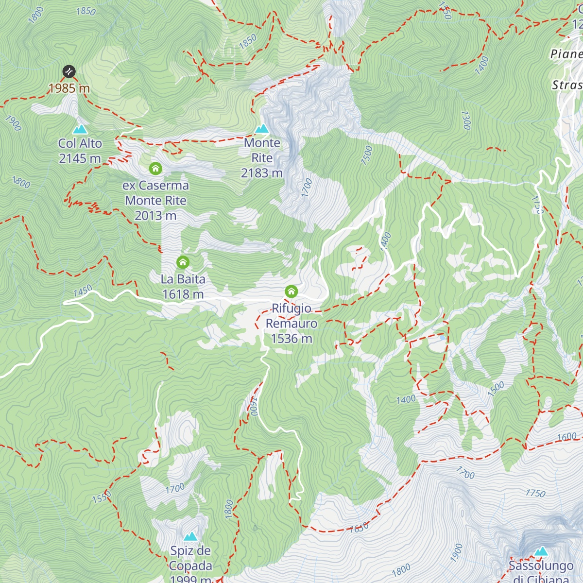 Rifugio Remauro map