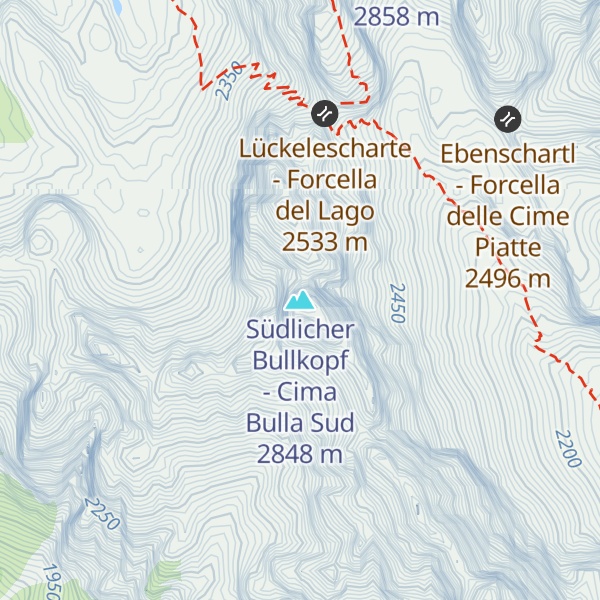 Map of Südlicher Bullkopf - Cima Bulla Sud