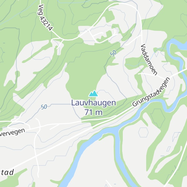 Map of Lauvhaugen