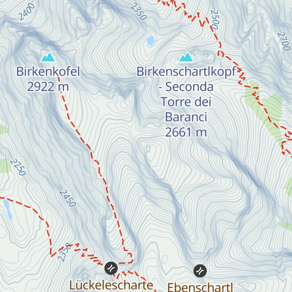 Map of Mitterebenkofel - Cima Piatta di Mezzo