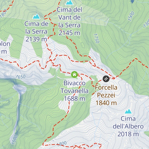 Map of Bivacco Tovanella