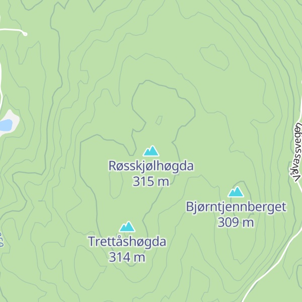 Map of Røsskjølhøgda