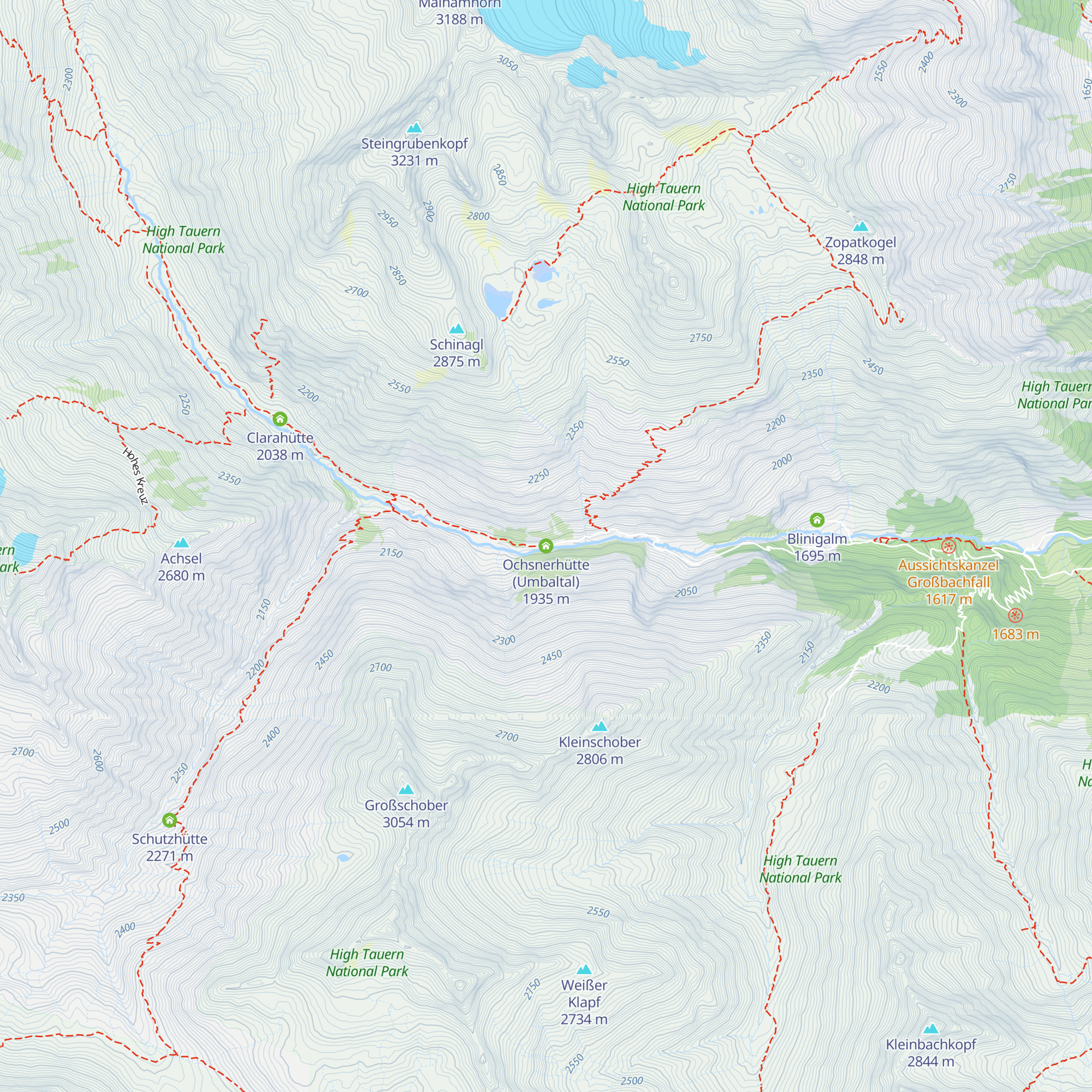 Ochsnerhütte (Umbaltal) map