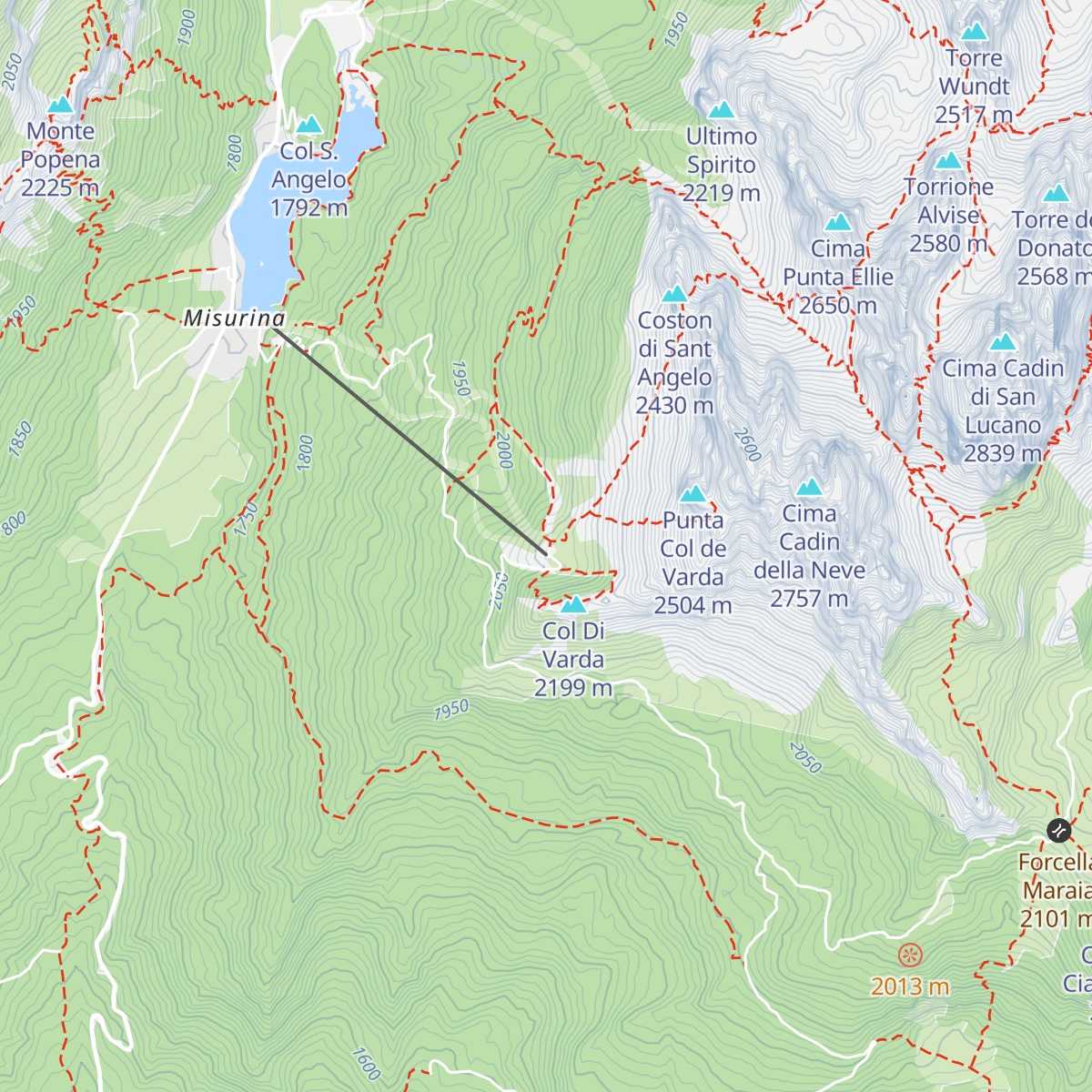 Rifugio Col de Varda map
