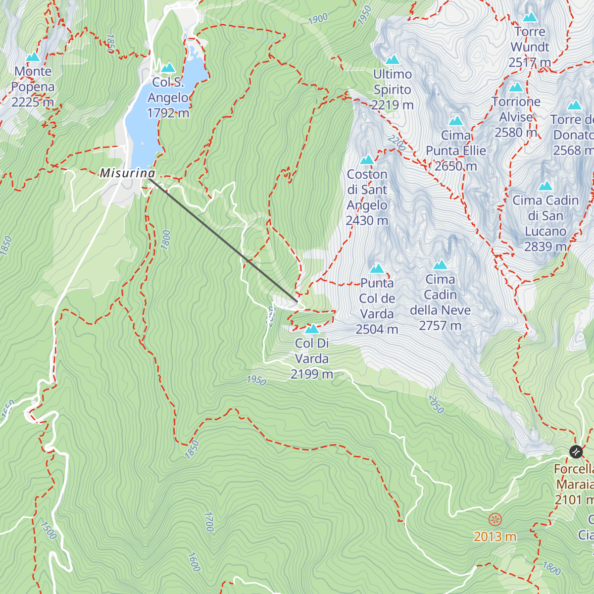Rifugio Col de Varda map