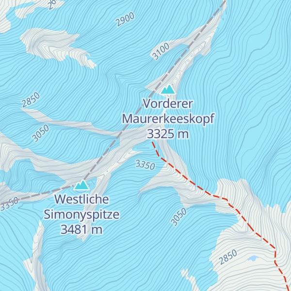 Map of Östliche Simonyspitze