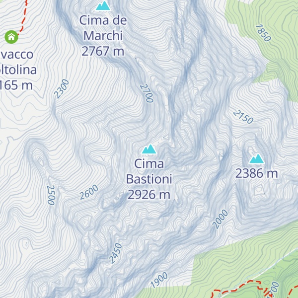 Map of Cima Bastioni