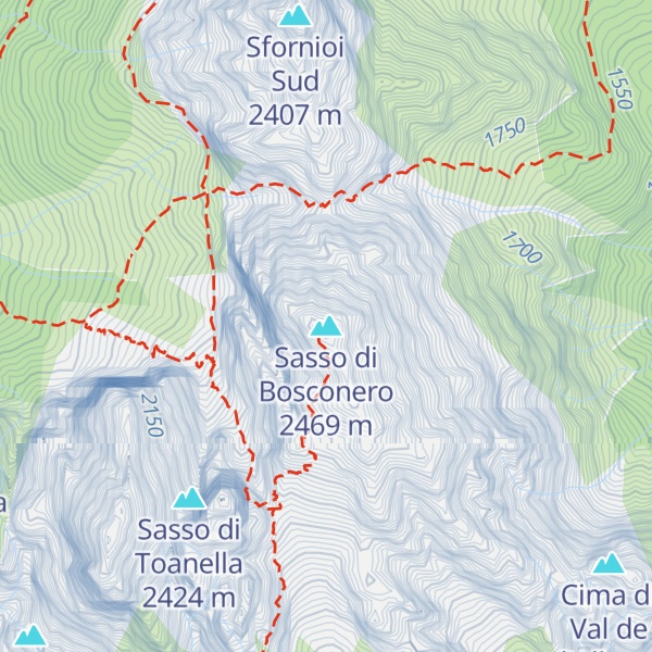 Map of Sasso di Bosconero