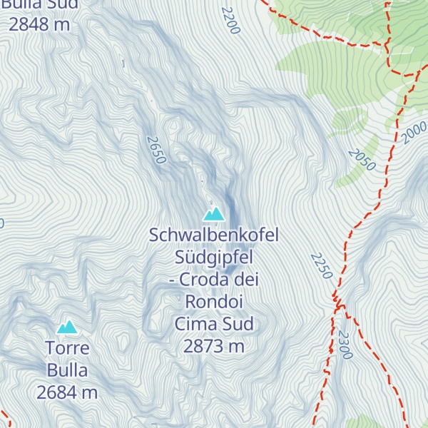 Map of Schwalbenkofel Südgipfel - Croda dei Rondoi Cima Sud