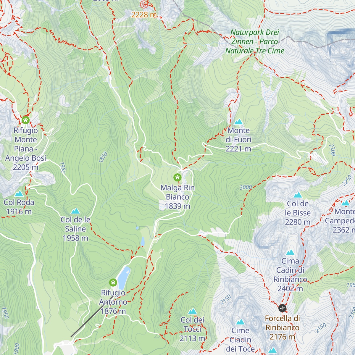 Malga Rin Bianco map