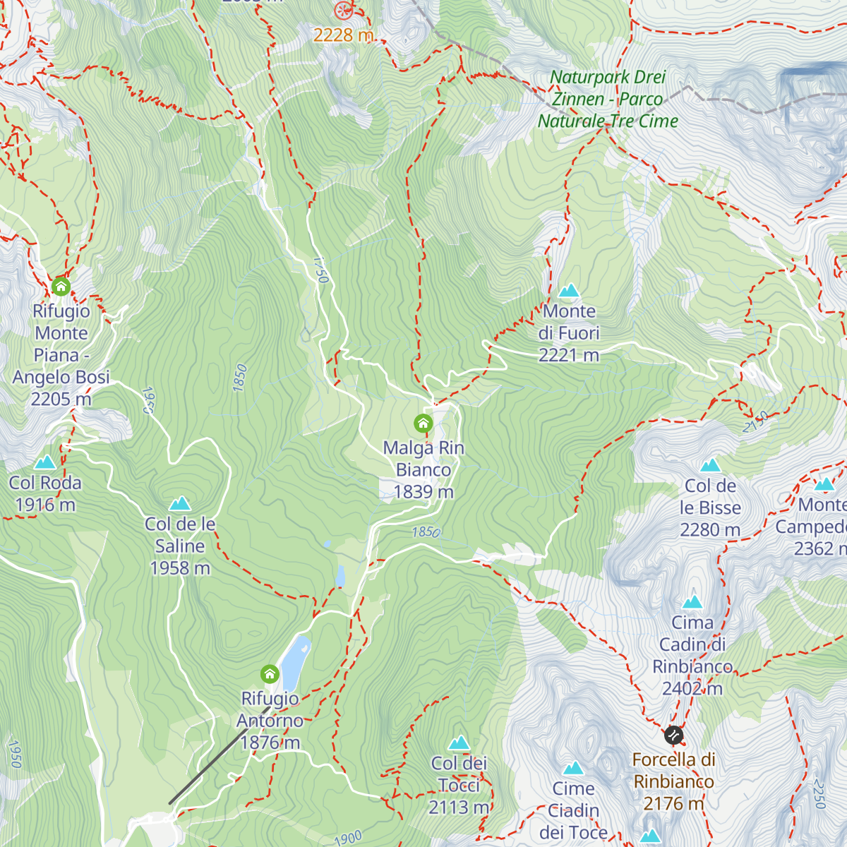 Malga Rin Bianco map