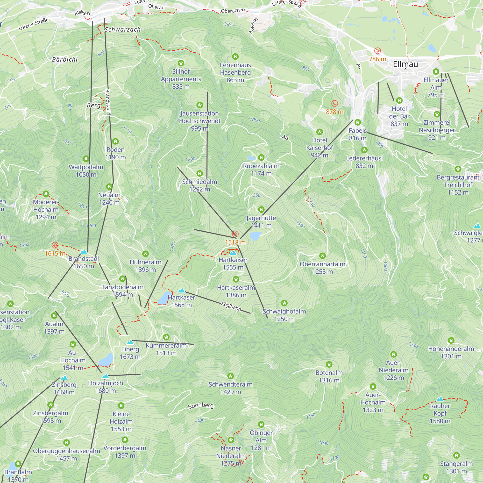 Panoramarestaurant Bergkaiser map