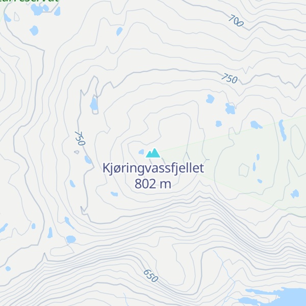 Map of Kjøringvassfjellet