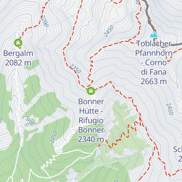 Map of Bonner Hütte - Rifugio Bonner
